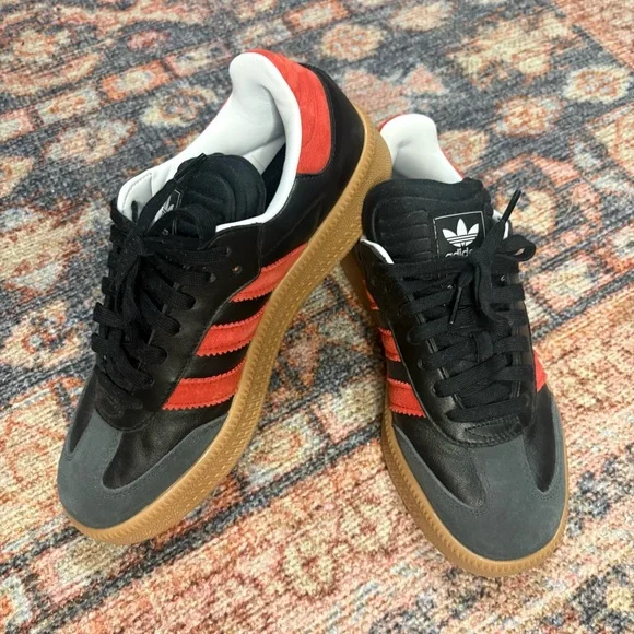 Adidas Black and Red Samba Sneakers size 8.5 women’s